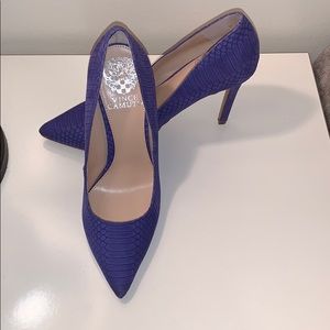 Electric blue reptile print stilettos!